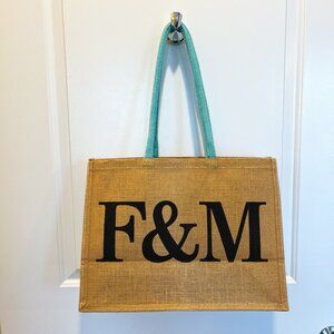 Fortnum & Mason Jute Shopping Tote Bag